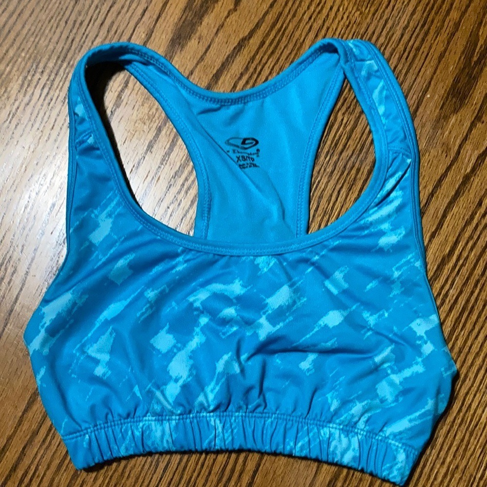 C9 by Champion Turquoise Blue Abstract Print Racerback Sports Bra XS TP